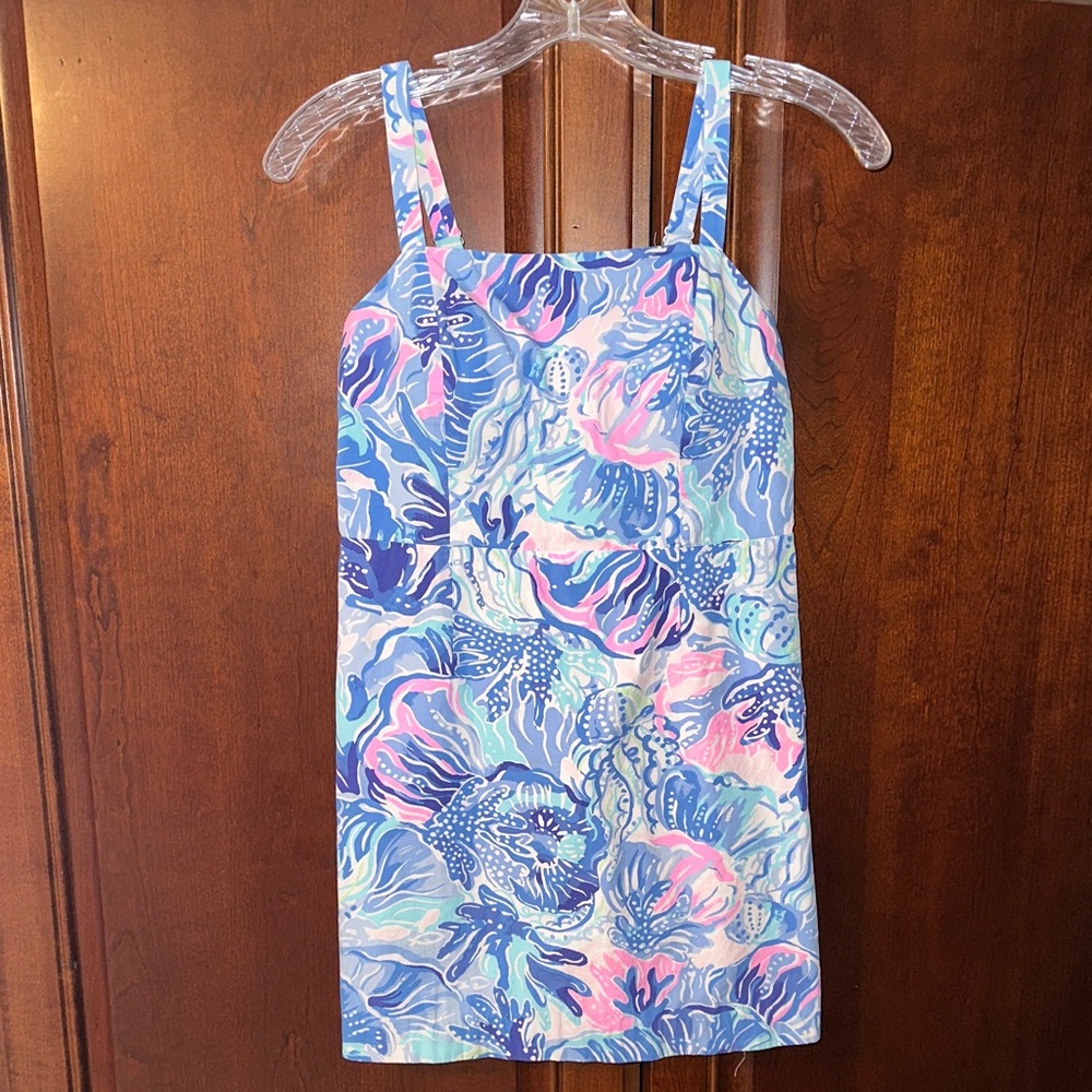 Lilly Pulitzer girls size 14 Pink and Blue Floral Shift Dress